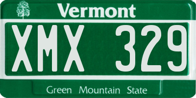 VT license plate XMX329