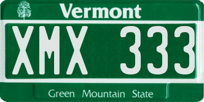 VT license plate XMX333