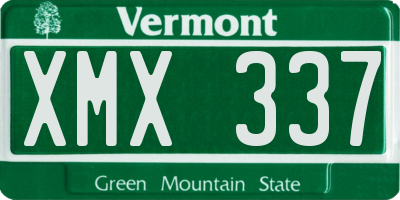 VT license plate XMX337