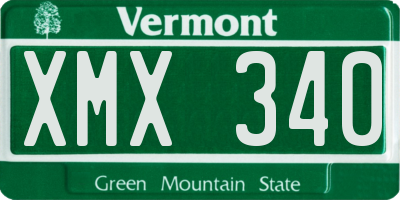 VT license plate XMX340