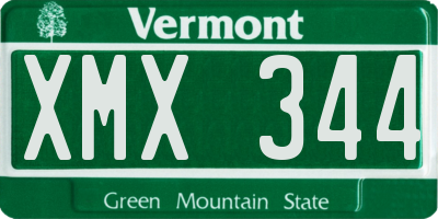 VT license plate XMX344