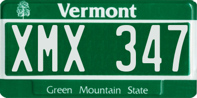 VT license plate XMX347