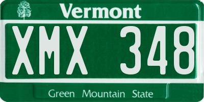 VT license plate XMX348