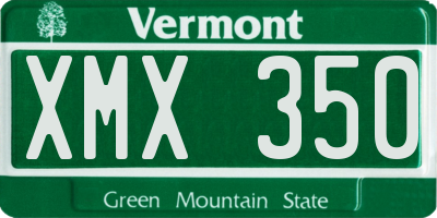 VT license plate XMX350