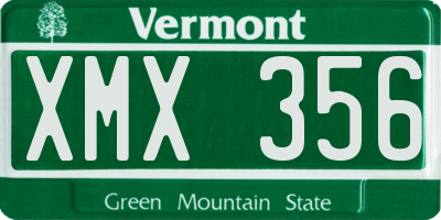 VT license plate XMX356