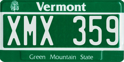 VT license plate XMX359
