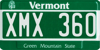 VT license plate XMX360