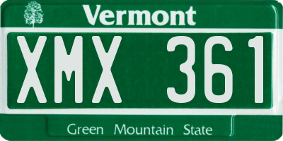 VT license plate XMX361