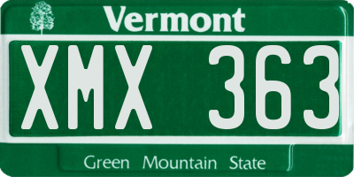 VT license plate XMX363