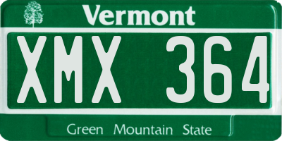 VT license plate XMX364