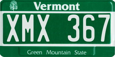 VT license plate XMX367
