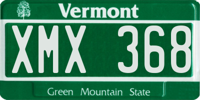 VT license plate XMX368