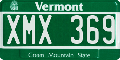 VT license plate XMX369