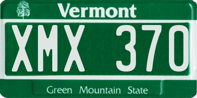 VT license plate XMX370