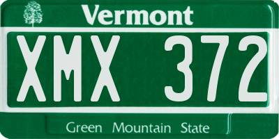 VT license plate XMX372