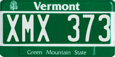 VT license plate XMX373