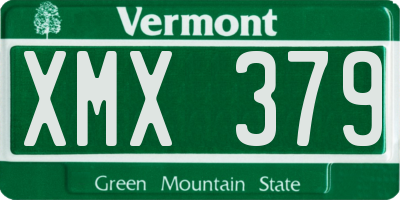 VT license plate XMX379