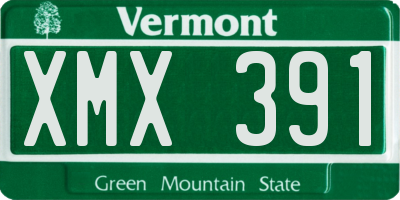 VT license plate XMX391