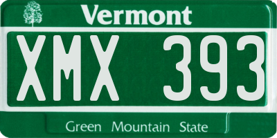 VT license plate XMX393