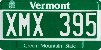 VT license plate XMX395