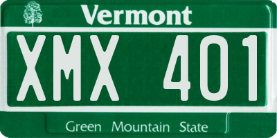 VT license plate XMX401