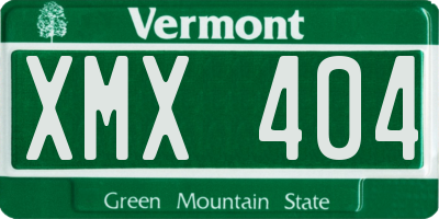 VT license plate XMX404