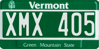 VT license plate XMX405