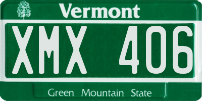 VT license plate XMX406