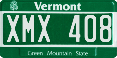 VT license plate XMX408