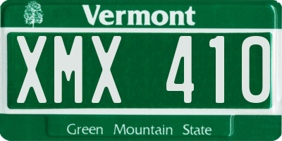 VT license plate XMX410