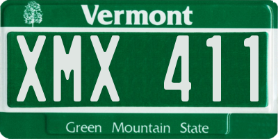 VT license plate XMX411