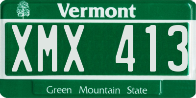 VT license plate XMX413