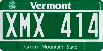 VT license plate XMX414