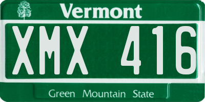 VT license plate XMX416