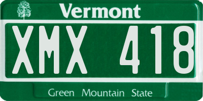 VT license plate XMX418