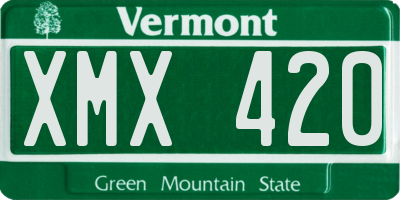 VT license plate XMX420