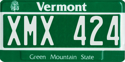 VT license plate XMX424