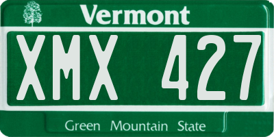 VT license plate XMX427