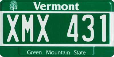 VT license plate XMX431