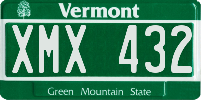 VT license plate XMX432