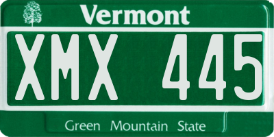 VT license plate XMX445