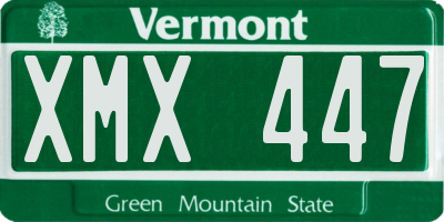 VT license plate XMX447