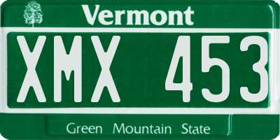 VT license plate XMX453