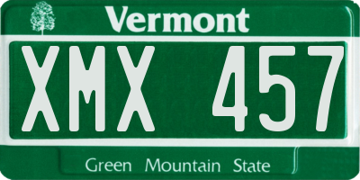 VT license plate XMX457