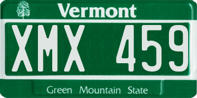 VT license plate XMX459