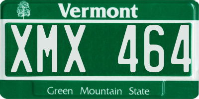 VT license plate XMX464