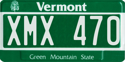 VT license plate XMX470