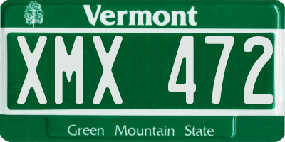 VT license plate XMX472