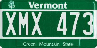VT license plate XMX473