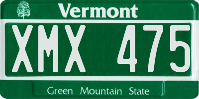 VT license plate XMX475